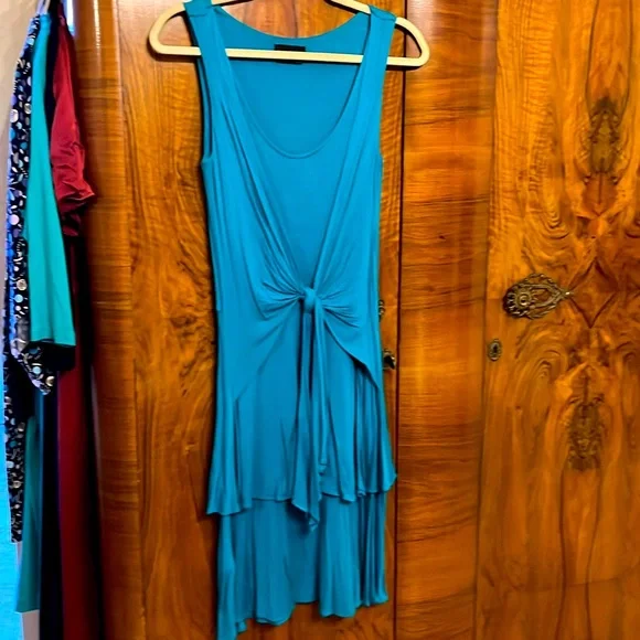 Max & Cleo | Dresses | Max And Cleo Turquoise Tie At The Waist Jersey Dress  Size Xs | Poshmark